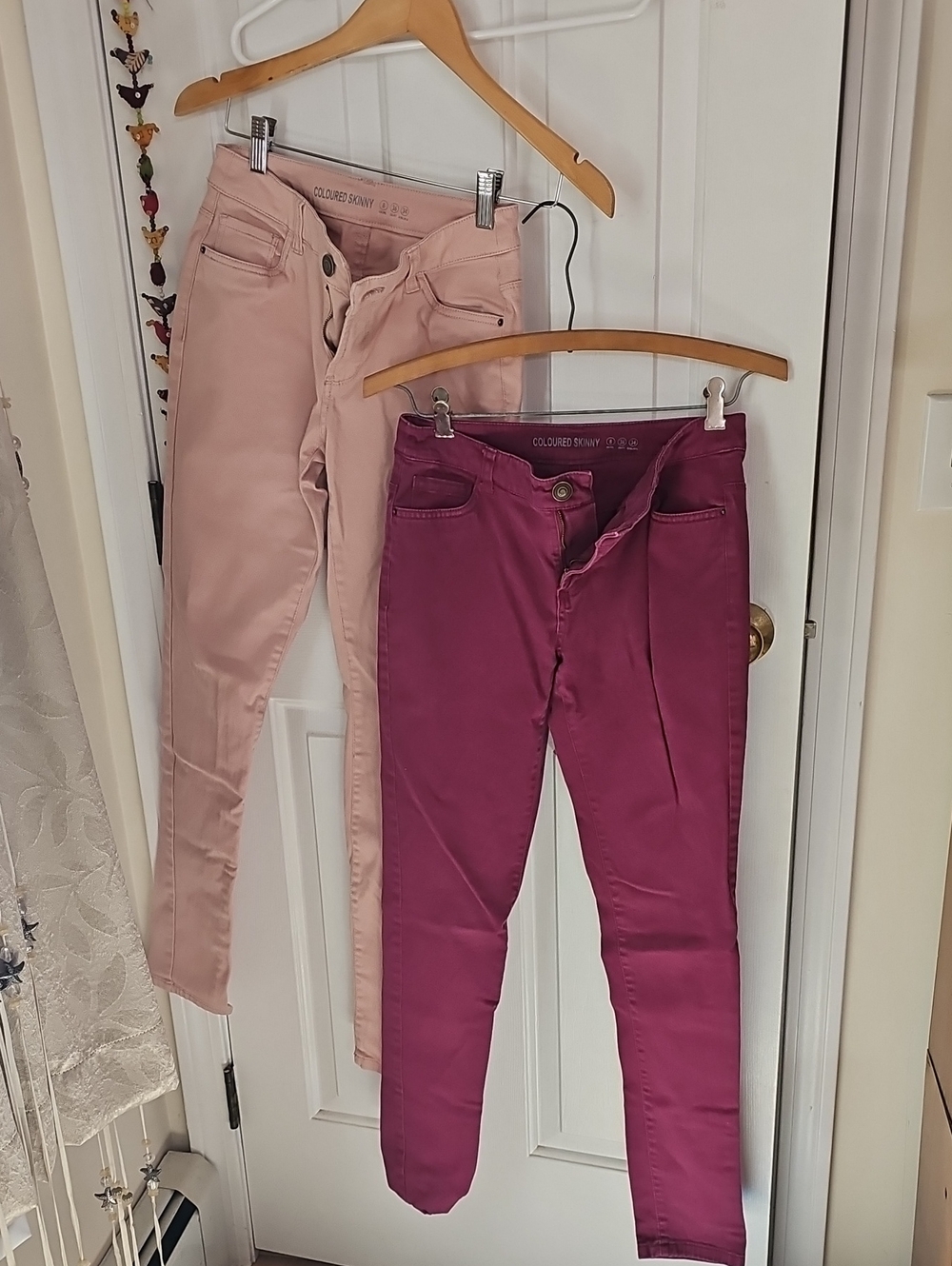 COLORED SKINNY Jeans 2 Pairs 1 LIGHY PINK 1 Cranberry